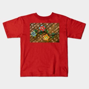 Wall Flowers on Brick Kids T-Shirt